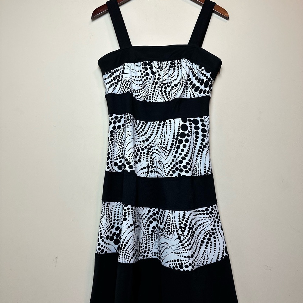 KIM ROGERS Black & White Casual Dress